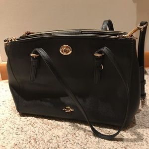 Black and sleek couch purse